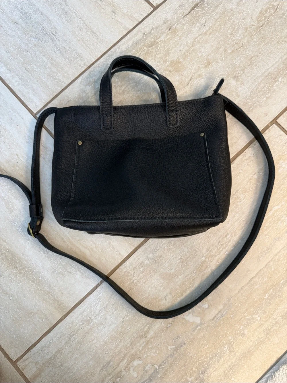 Portland Leather Goods Mini Zippered Crossbody Tote Pebbled - Picture 1 of 16